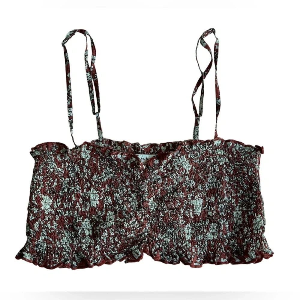 Free People Red Floral Bandeau top - Picture 6 of 11